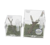 ibasenice 2 pièces Boîte Délevage Transparente Acrylique pour Araignées Sauteuses Terrarium avec Ventilation Latérale et Ouverture Dalimentation pour Reptiles Escargots et Insectes de