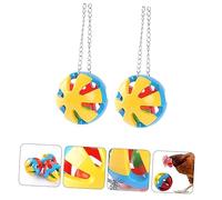 ibasenice 2 Pièces Boule de Perroquet Jouets pour Oiseaux Balle éducatif Perroquet coloré Budgie Toys balançoires Cloches de Perroquet de Cloche de perroquets Plastique