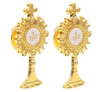 ibasenice 2 pièces Broche Croix Métal Minimaliste Épingle Vêtements Accessoire Polyvalent pour Baptême Célébrations Religieuses et Tenues Quotidiennes