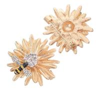 ibasenice 2 pièces Broches Femme Marguerite et Abeille Élégantes Pierres Brillantes Épingles à Fleurs Vintage pour Vêtements Accessoires Polyvalents pour Manteaux Robes et Costumes