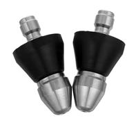 ibasenice 2 Pièces Buse de Nettoyage de Canalisations Rotative Haute Pression en Acier Inoxydable, Argenté, avec Raccord Rapide 1/4 Pouce, pour Débouchage des Égouts et Nettoyage du Jardin