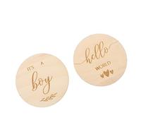 ibasenice 2 Pièces carte commémorative de croissance signe de bébé trousse faire la fête cartes d'étape du nouveau-né garçon de jalon mensuel cartes en bois cartes de croissance pour bébé