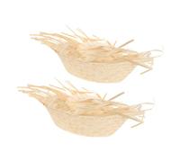 ibasenice 2 Pièces Chapeau Hawaïen Amusant en Paille de Raphia Beige | Style Rustique Tropical, Forme Nid de Poule, pour Jardin et Piscine