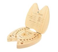 ibasenice 2 Pièces Coffret Préservation Des Dents De Bébé Enfants Français Organisateur De Dent De Bébé Porte-dents Pour Enfants Les Dents Caduques Nouveau Née Boîte De Protection En Bois