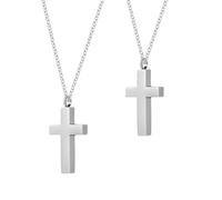 ibasenice 2 pièces Collier Croix Urne pour Cendres Acier Inoxydable Pendentif Mémorial Élégant pour Hommes et Femmes Bijou Souvenir pour Garder les Cendres Près Du Cœur