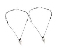 ibasenice 2 pièces Collier Dent Requin Unisexe Résine Pendentif Simulation Blanc Accessoire Mode et Polyvalent pour Femmes et Hommes