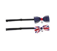 ibasenice 2 pièces Collier pour Animaux Réglable avec Nœud et Clochette Lot de Décoratives pour Chiots et et Élégant pour Fête et Photo