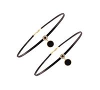 ibasenice 2 pièces Collier Ras Du Cou Femme Vintage Chic Pendentif Délicat Tour de Cou Simple Noir et Or Accessoire Mode Élégant pour Filles