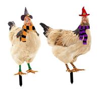 ibasenice 2 Pièces Décoration de Piquets Forme de Poule pour Halloween de Décor de Jardin Adorable et Captivant pour Aménagement Paysager pour Pelouse et Fête Extérieur