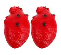 ibasenice 2 Pièces Décoration Halloween Rouge en Silicone Cœur Factice Réaliste Réutilisable Facile à Installer pour Jardin Ambiance Horreur