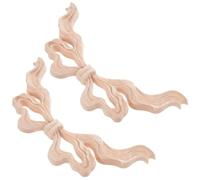 ibasenice 2 Pièces Décoration Murale en Bois Sculpté Style Européen, Applique Bow Ajourée Non Peinte, Lot pour Mur et Commode, Khaki, Facile à Installer, Décoration de Meubles et Rénovation