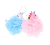 ibasenice 2 Pièces Filet à Bulles Licorne pour Garçon et Filles, Éponge de Bain Douce en Pe et Pvc, Exfoliation Délicate et Élimination des Peaux Mortes, Bain des Garçons et Filles