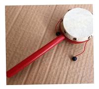ibasenice 2 Pièces Grelot Bois avec Peau de Mouton Blanche Cloche à Main Musicale pour Garçon Fille et Garçon Fille Stimule la Motricité et Écoute des Tout Petits