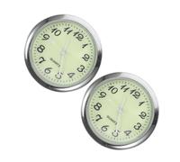 ibasenice 2 pièces Horloge Voiture Auto Stick Quartz Lumineuse Lot Tableau Bord Pratique Design Créatif sans Pile