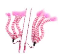 ibasenice 2 Pièces Interactif pour Chaton en Plastique Rose en Peluche, Bâton Créatif pour Divertir et Garder Votre Chaton Actif la Maison Couleur Aléatoire
