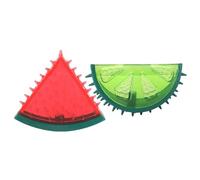 ibasenice 2 pièces Jouets Interactifs Forme de Pastèque et Citron pour Chiens Jouets de Mâcher pour Chiots Renforcement des Dents et Éveil Mental Accessoires pour Animaux de Compagnie