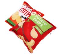 ibasenice 2 pièces Mâcher pour Chien Peluche Lot de Forme de Sachet de Chips Coloris Orange et Rouge Portable et Ennui pour Chiots et Animaux