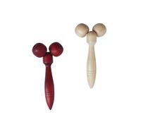 ibasenice 2 pièces Massage Roller Y-shape Bois Appareil Multifonction pour Détente et Soulagement Musculaire Manuel pour Jambes Bras et Visage Blanc Rouge