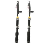 ibasenice 2 Pièces Mini Ultra-Short Spinning Fishing Rod Portable Pen-Style Compact Sea Pole for Travel and Ice Fishing