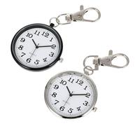 ibasenice 2 pièces Montre Infirmière Quartz Porte-clés Cadran Large Élégant Simple pour Personnel Médical Pratique Robuste