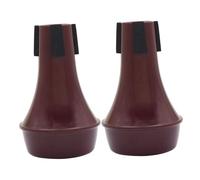 ibasenice 2 pièces Mute Trompette Pratique Abs Sonore pour Entraînement Demi Fermé Rouge Foncé