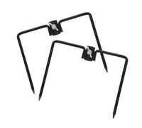 ibasenice 2 Pièces Outdoor Metal Stake Iron Garden Flag Holder Patio Umbrella Pole Stabilizer Lawn Flagpole Ground Support for Camping Fishing