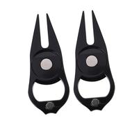ibasenice 2 Pièces Outil de Réparation de Pelouse de Golf avec Marqueur de Balle et Décapsuleur Fourche Portable pour Réparation de Gazon et Alignement de Putting Accessoire Pratique pour