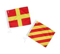ibasenice 2 Pièces Pavillons du Code des Navires, Drapeaux de Code de Signal Marins, Polyester, Design Standard International, Usage Rapide, pour Bateau et Navire, Marine et Fête Nautique