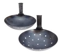 ibasenice 2 Pièces Pelle Métallique pour Jardinage Tamisage de Boue et Louche Filtrante Robuste Fer pour Nettoyage Rapide des Sols et Distribution Précise Engrais