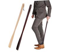 ibasenice 2 pièces Pied à chaussure Long Manche Bois Lot d'Accessoires Pratiques pour Soulever Chaussures Outil Simple pour Hommes et Femmes