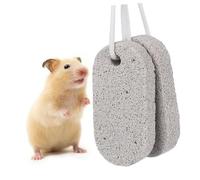 ibasenice 2 Pièces Pierre à Mâcher avec Calcium pour Petits Animaux Pierre de Meulage pour Dents de Hamster Lapin Écureuil et Autres Rongeurs et Naturelle Accessoire pour Dentaire