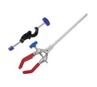 ibasenice 2 Pièces Pince à 3 Griffes pour Ballon de Laboratoire en Alliage de Zinc Chromé avec Support Réglable Compatible pour Procédures de Chimie et Montages sur Support