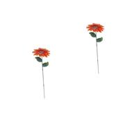 ibasenice 2 pièces Piquet de Jardin Décoratif Tournesol Orange Accessoire pour Pelouse Balcon Patio et Intérieur Décoration Durable pour Jardin