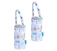 ibasenice 2 pièces Pochette pour biberon Poche Isolante Oxford Gris pour Boissons et Snacks Maintien au Frais pour Poussette Accessoire Pratique pour Sorties et Cadeaux Parents Novices