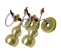 ibasenice 2 Pièces Porte-clés Gourde Wu Lou Cuivre Pur avec Cinq Empereur Symbole Chinois de Richesse et Prospérité Porte-clés Chinois Nouvel An et Résistant Corrosion Lot