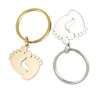 ibasenice 2 pièces Porte-clés Motif de Bébé en Acier Inoxydable Design Unique Porte-clés Suspendu Décoratif Cadeau Naissance Mixte Accessoire Pratique et Créatif