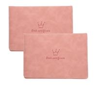 ibasenice 2 Pièces Porte-documents pour Né, Protection du Certificat de Naissance, Cuir, Rose, Pliable, Anti-huile, pour Documents Hospitaliers et Actes Vitaux, Famille et Bébé