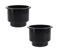 ibasenice 2 Pièces Porte-gobelet pour Bateau Noir en Plastique Base Épaissie, Design Moderne et Forme Épurée, Compatible Gobelets et Bouteilles, pour Ponton et Yacht