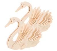 ibasenice 2 Pièces Puzzle Bois Éducatif pour Garçon Fille Modèle Animal DIY Jeu Ludique et Kit Type Cygne Pédagogique pour Apprentissage et Décoration