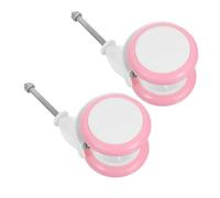 ibasenice 2 Pièces Roues de Rechange Silencieuses, Adhérence Renforcée | Plastique et Caoutchouc, Remplacement Facile, pour Poussette Poupon et Déambulateur, Rose