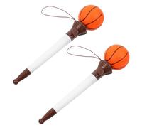ibasenice 2 Pièces Stylo à Bille Basketball Créatif Stylo à Encre Portable Ludique Multifonction Accessoire Décriture pour Étudiants Outil de Décompression et Divertissement