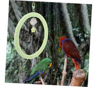ibasenice 2 Pièces Suspendu pour Perroquet Corde de Coton Balançoire Anneau à Mâcher et Perchoir Multifonction Installation Facile pour Cage Oiseau et