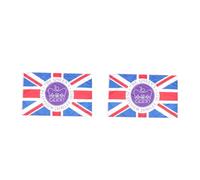 ibasenice 2 Pièces Tapisserie du drapeau de l'Ascension Queen's drapeaux extérieurs énorme accueillir première tissu drapeau décoratif de la reine britannique décoration en platine polyester
