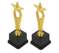 ibasenice 2 Pièces Trophées Étoiles Dorées Miniatures pour Garçon Fille Récompenses Créatives pour Danse Chant Discours et Sport Trophées Légers et Durables pour Cérémonie Scolaire et Fête