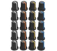 ibasenice 20 Pièces Bouton de Commande du Potentiomètre, Bouton de Volume en Plastique Rotatif, Capuchon Moleté, pour Encodeur et Table de Mixage, Réglage du Volume pour Amplificateur