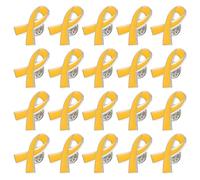 ibasenice 20 pièces Broches Ruban Jaune Émail Épingles de Sensibilisation Santé Bijoux Sécurité pour Femmes Accessoires Caritatifs Mode