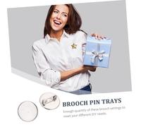 ibasenice 20 pièces Brooch Settings Acier Inoxydable Supports Ronds pour Création DIY Épingles Personnalisables pour Broches et Badges