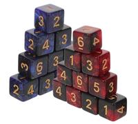 ibasenice 20 Pièces Dés à Faces Numérotés Acrylique Galaxy Jeux de Société Remplacement pour Wargaming et Jeux de Dés de Rechange Résistants et Éclatants