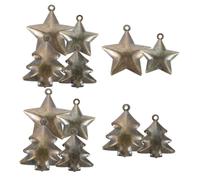 ibasenice 20 Pièces Mini Christmas Bells Vintage Bronze Metal Hanging Bells with Star Cutout for DIY Wind Chimes Christmas Tree Ornament Holiday Decor