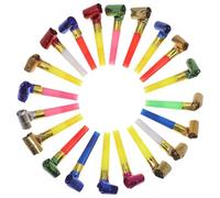 ibasenice 20Pièces Sifflets Longs pour Garçon Fille Sifflets de Fête Colorés pour Événements Couleurs Aléatoires